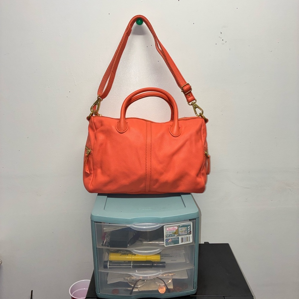 NWOT Fossil Erin satchel in watermelon pink leather - Picture 6 of 11